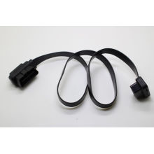 Flat OBD Male+Female T Connector to Female Connector Obdii Extension Flat Cable 50cm 1m 1.5m Length Thin Adapter